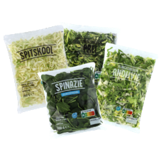 Prei fijn, spitskool, spinazie zakje à 200 gram
of andijvie fijn zakje à 250 gram